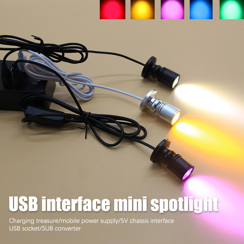 ☄New USB LED Mini Spotlight DC 5V 1W Ceiling Spot Light Showcase