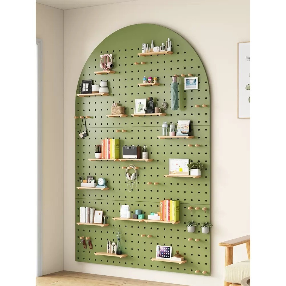 ☆Solid Wood Hole Board Wall Mounted Shelves Decorative Partition ...