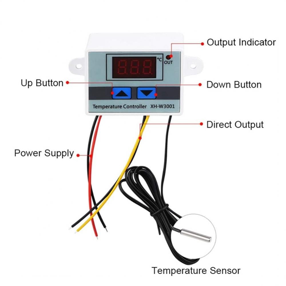 W3001 1500W Digital Humidity Meter Hygrometer Controller Relay Voltage ...