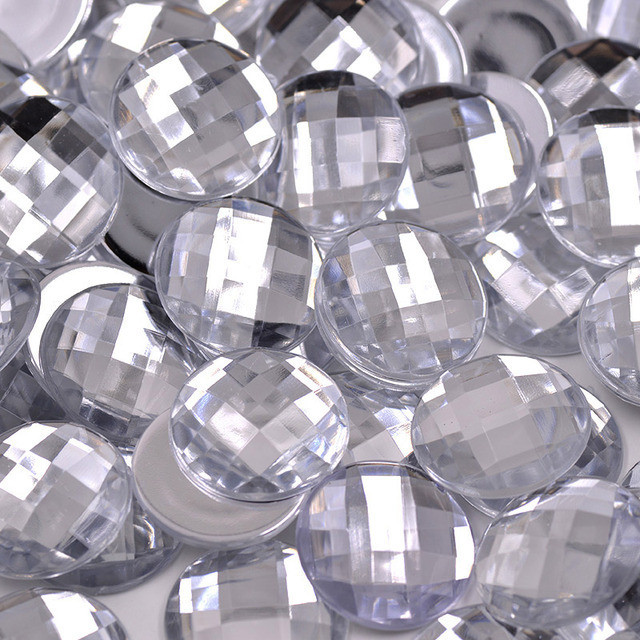 ☇JUNAO 6 8 10 12 18 20 30 35 mm Large Clear AB Rhinestones Applique ...
