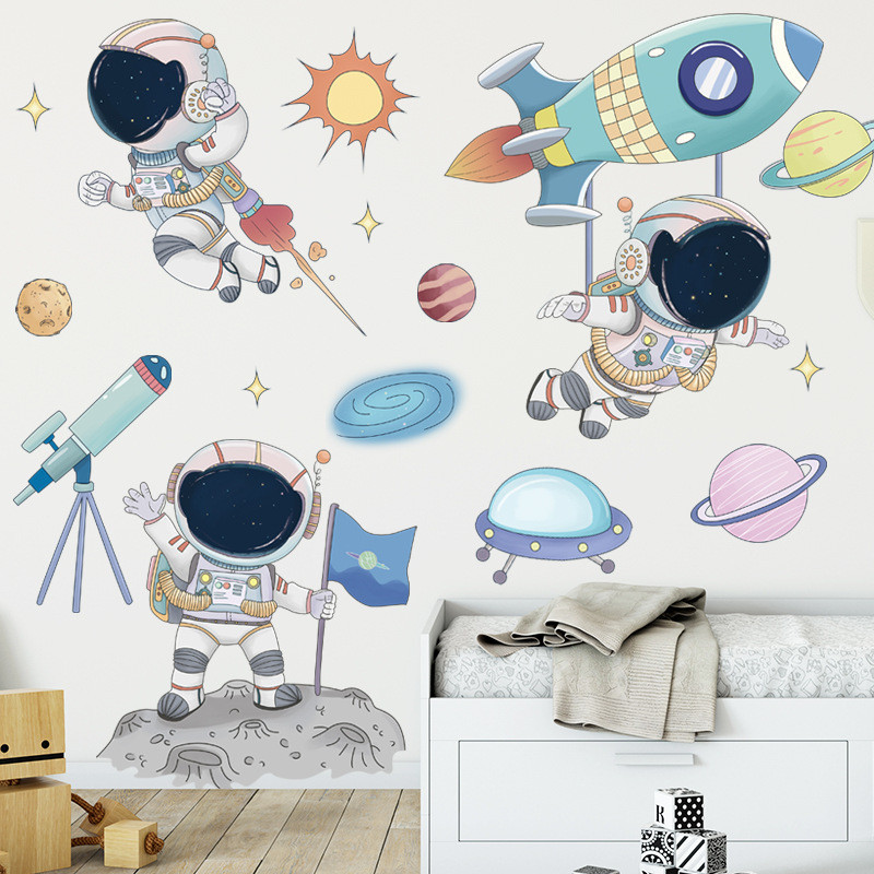 ⊹DIY Space Rocket Wall Stickers for Children Kids room Astronaut ...
