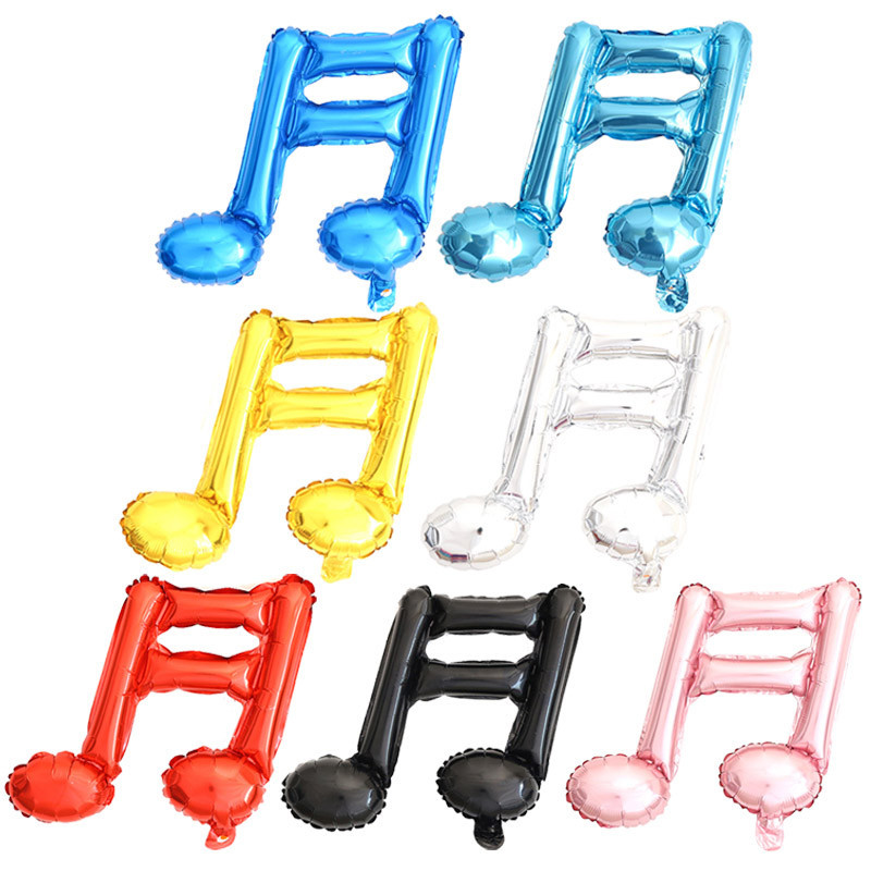 10pcs Colorful Musical Notes Balloons Single Double Tone Foil ...