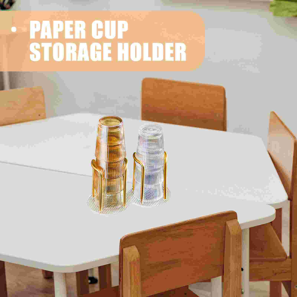 Acrylic With Alloy Cup Holder Coffee Station Paper Cup Rack For Plastic ...