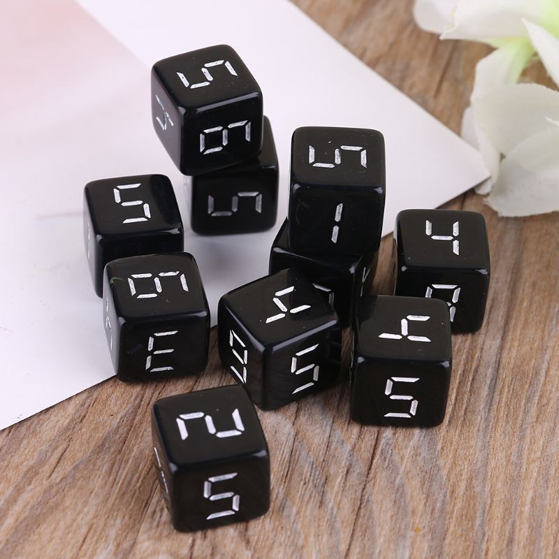 10pcs D6 Six Sided Dices Number Square for Party Night Club Board Game ...
