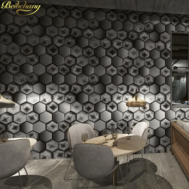 beibehang Abstract geometric graphic pattern KTV wallpaper bar box ...