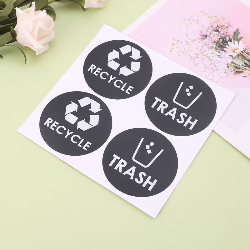 Y1UU Recycle Trash Symbol Vinyl Lettering Decals Sticker For Trash Cans ...