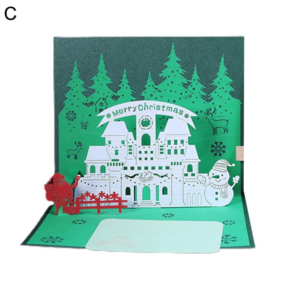 유Exquisite Blessing Card Folding Festival Supplies Festival Card Xmas ...