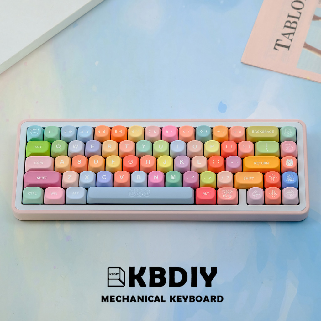 キーボード Retro-Flow Series Dye-sub PBT Keycaps 84 LOFREE Retro Flow Series Keycap Set 84 Keys - WhatGeek