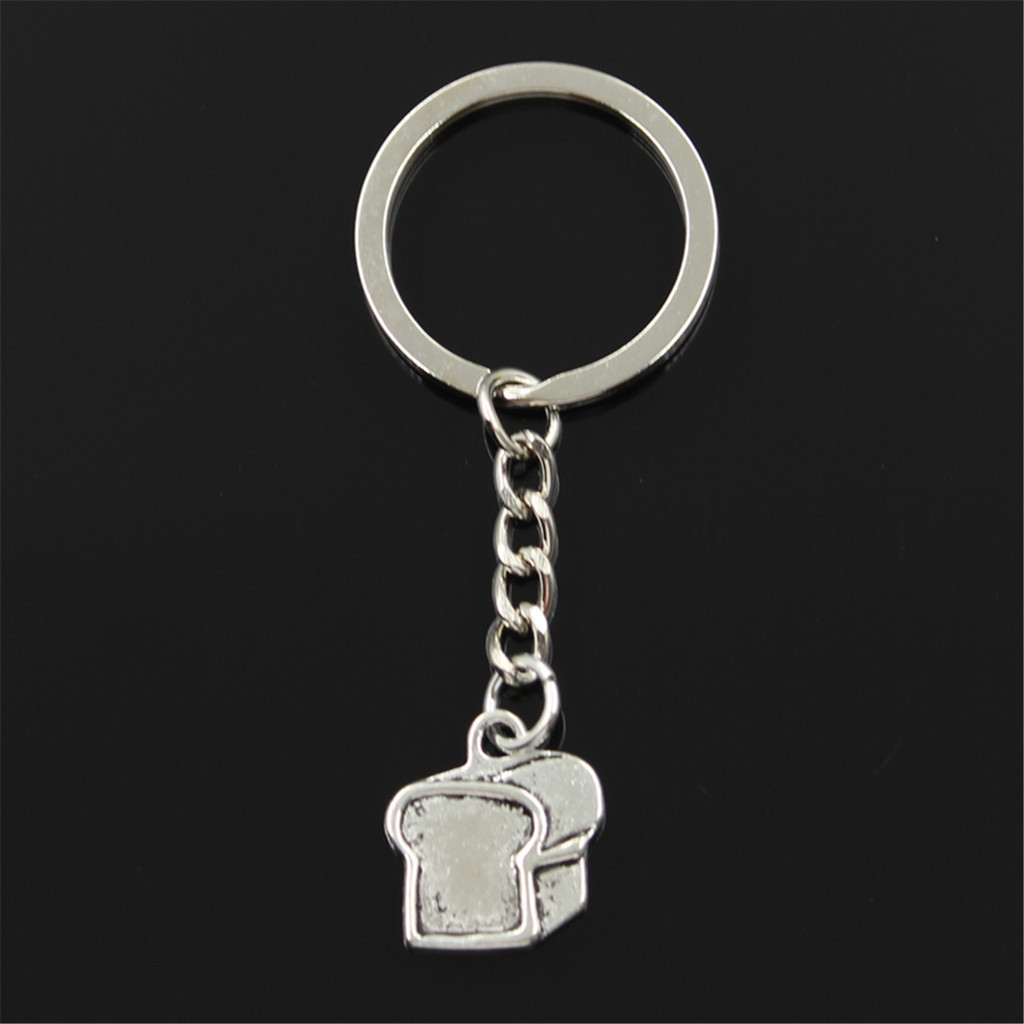New Keychain 20x18mm Loaf Of Bread Pendants DIY Men Car Key Chain Ring
