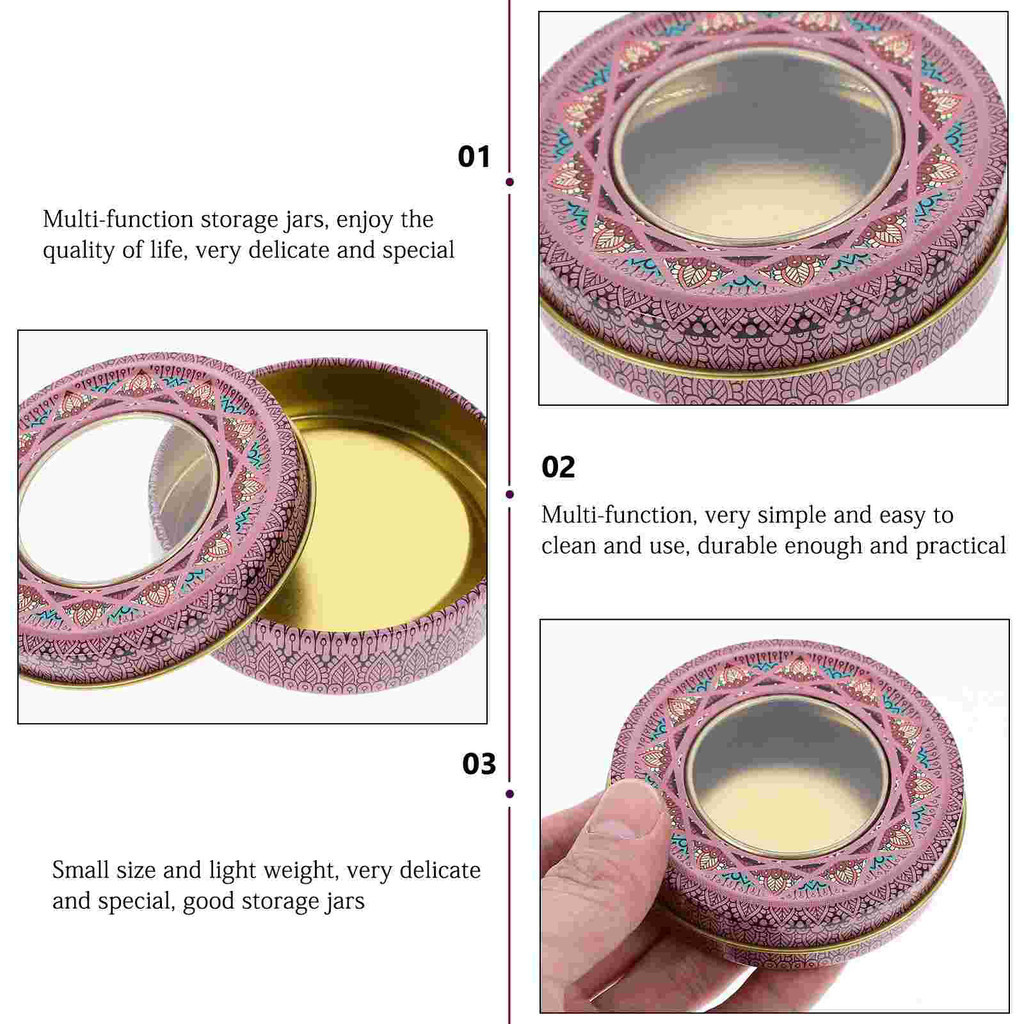 4 Pcs Candy Container Saffron Tin Box Iron Canisters Storage Tank Cans ...