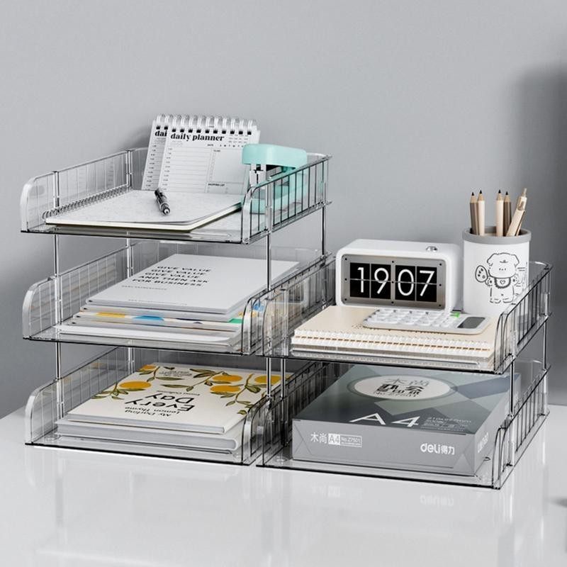 A4 Desktop Storage File Shelf School Book Materials Test Paper Sorting ...