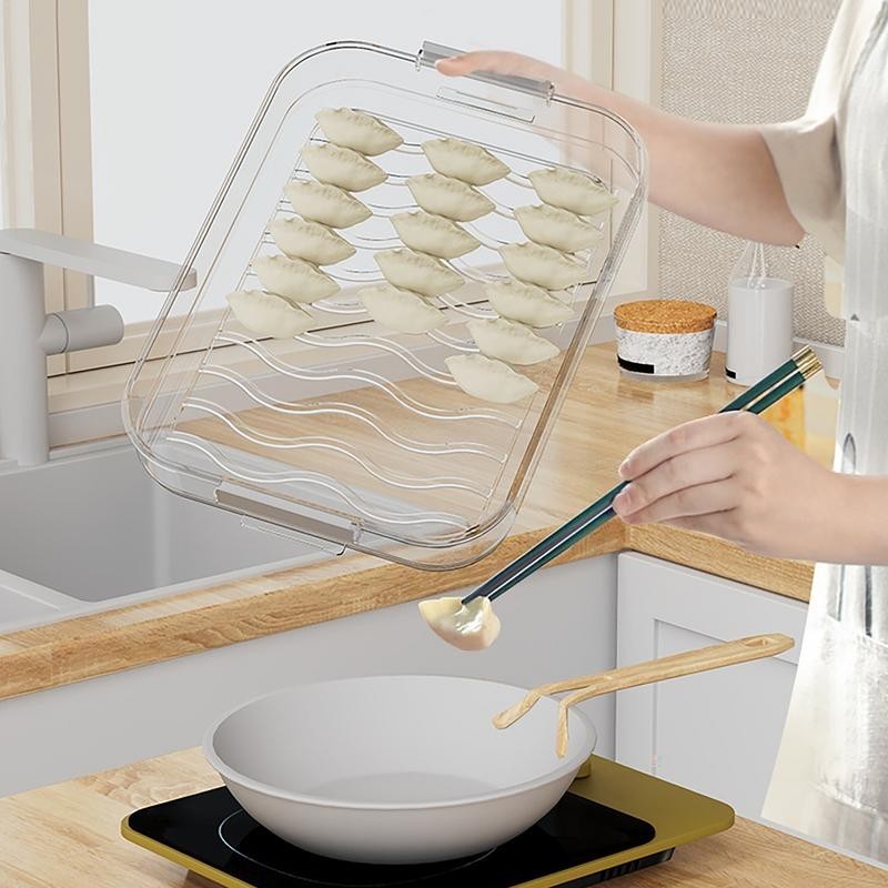 Dumpling Storage Box For Freezer Stackable Snack Container With Lid 4 ...