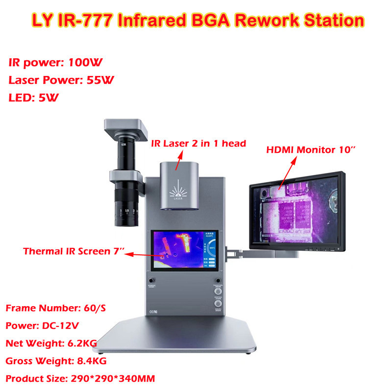 LY IR-777 160W Mini 2 In 1 Infrared Preheating BGA Rework Station Built ...