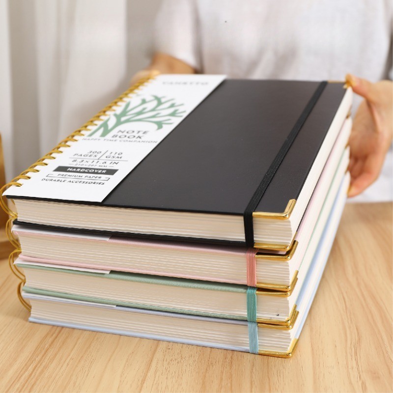 300 Sheets A4 Spiral Book Coil Notebook Weekly Paper Notepad Journal ...