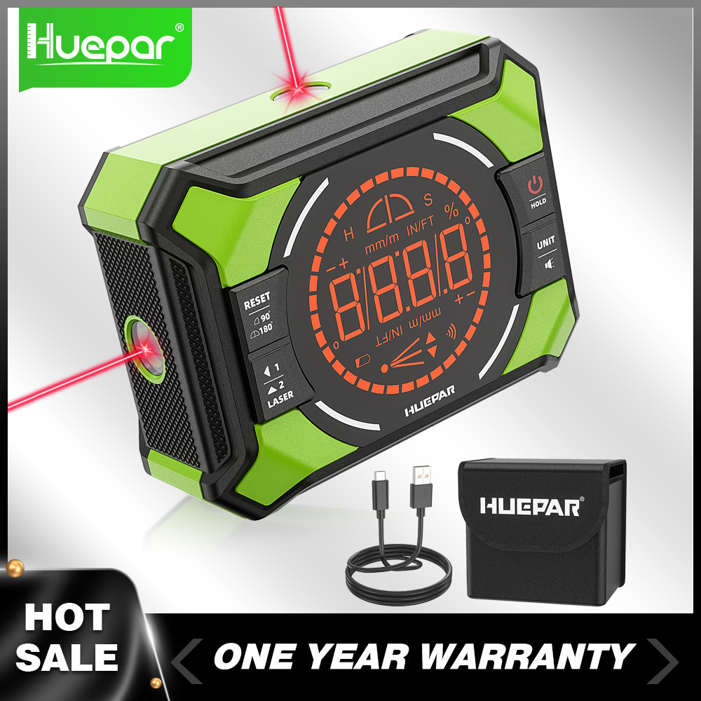 ⚡Huepar Laser Digital Protractor Angle Gauge Electronic Angle Finder