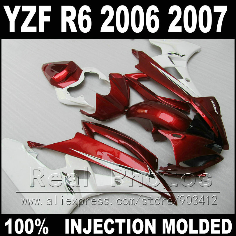 ️Free custom body kit for YAMAHA R6 fairing kit 2006 2007 Injection ...