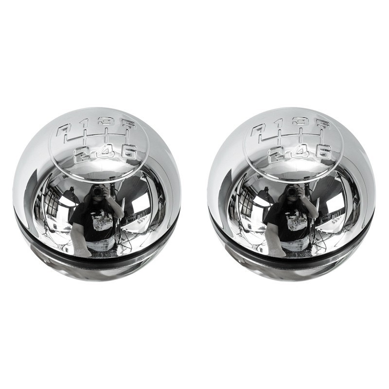 ☏2X 6 Speed Car Manual Gear Shift Knob Bright Lever Shifter Stick Hand ...