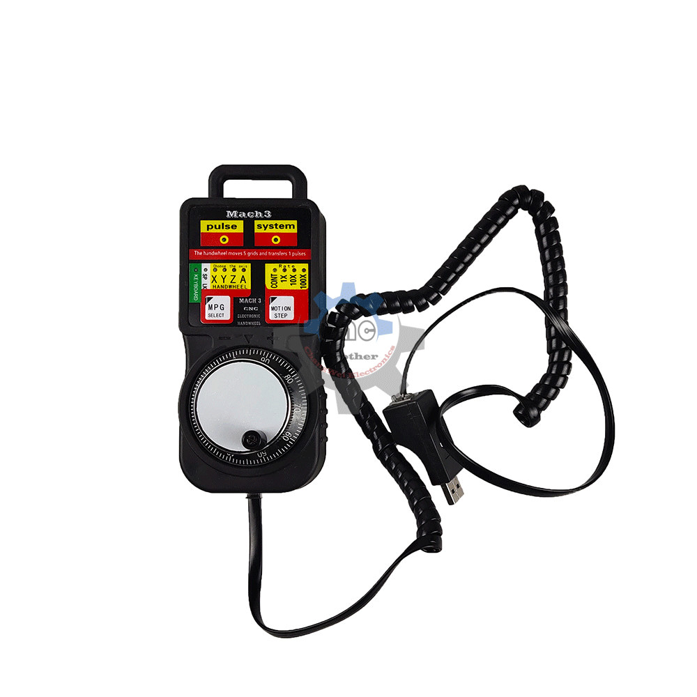 ☁CNC MACH3 USB Industrial Electronic Handwheel MPG4 4 Axis Manual Pulse ...