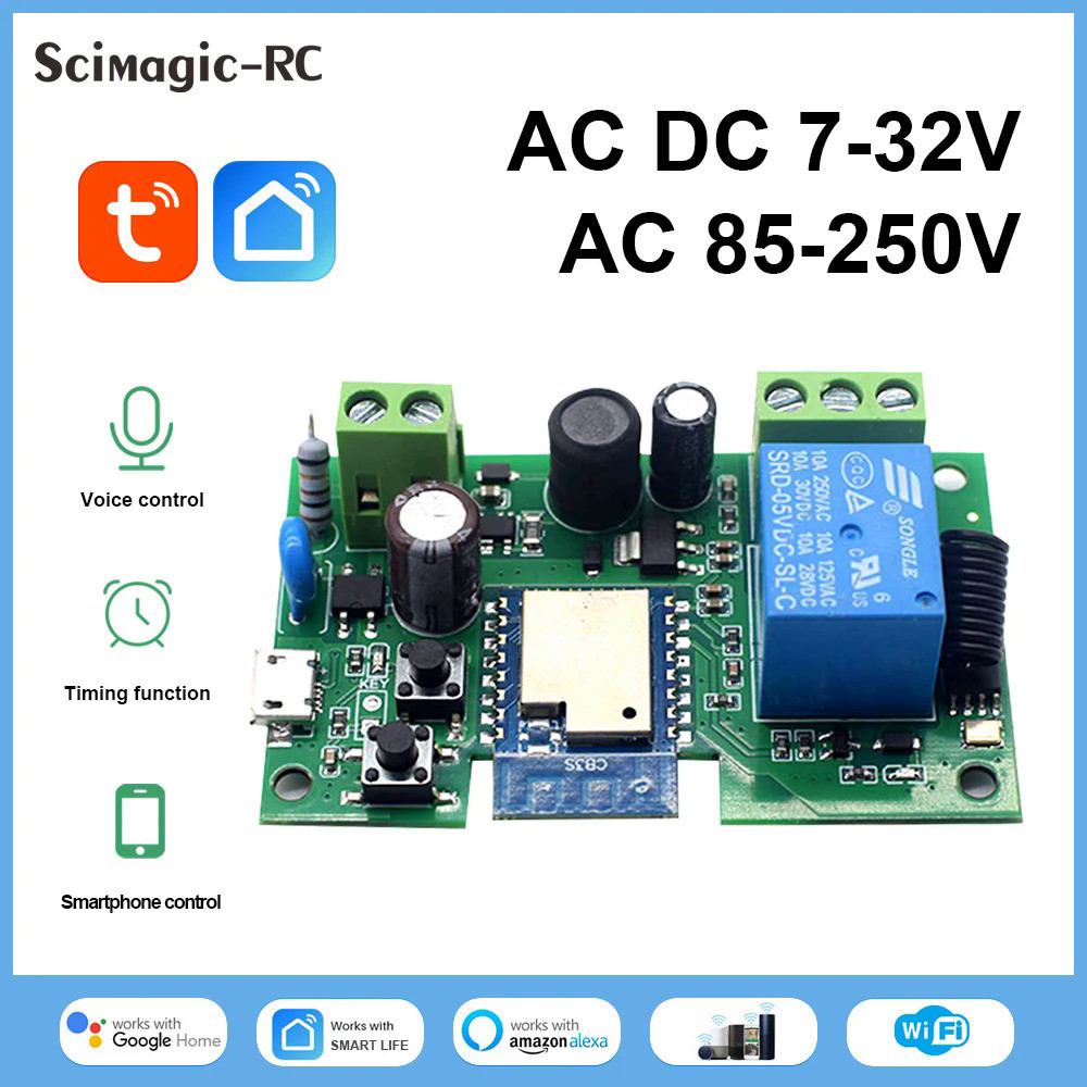 WIFI Tuya 1CH Smart Remote Control Electric Door Opener Switch AC/DC 7 ...