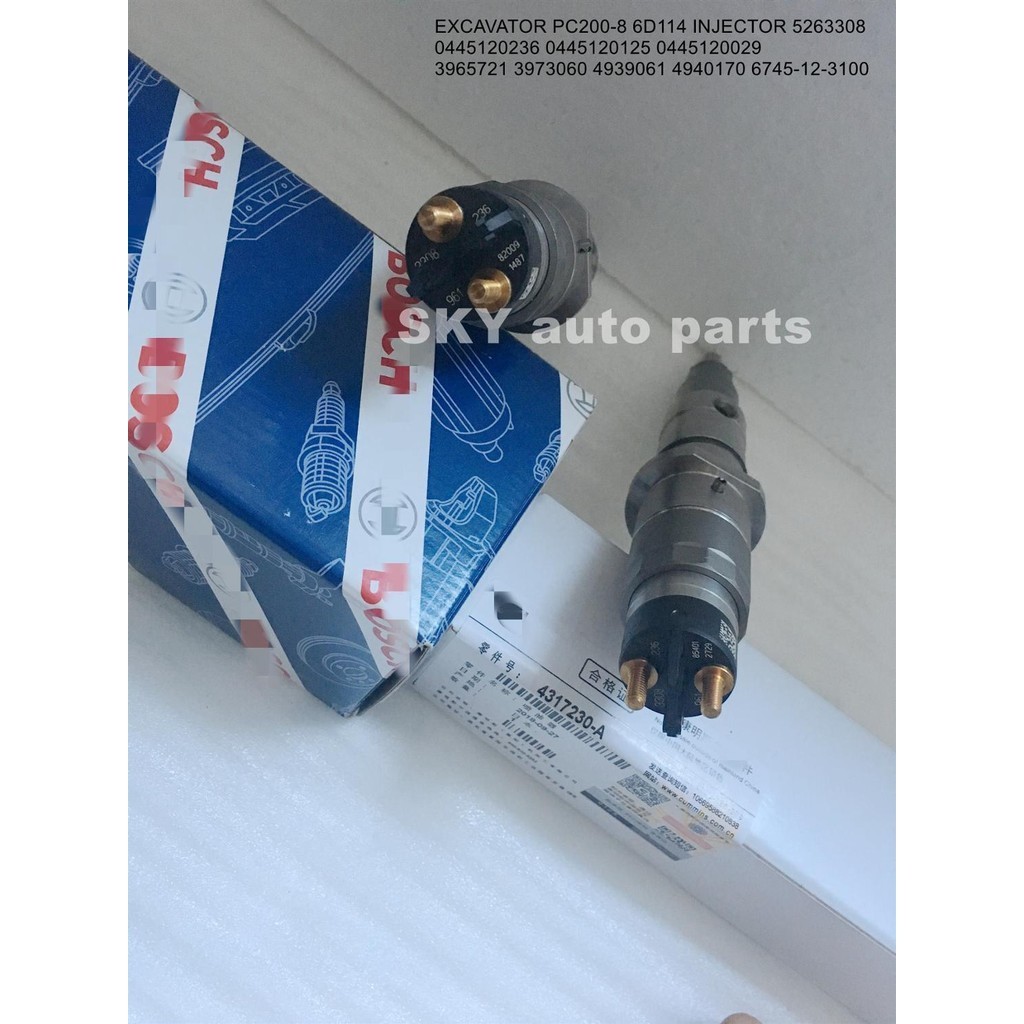 EXCAVATOR PC200-8 6D114 INJECTOR 5263308 0445120236 0445120125 ...