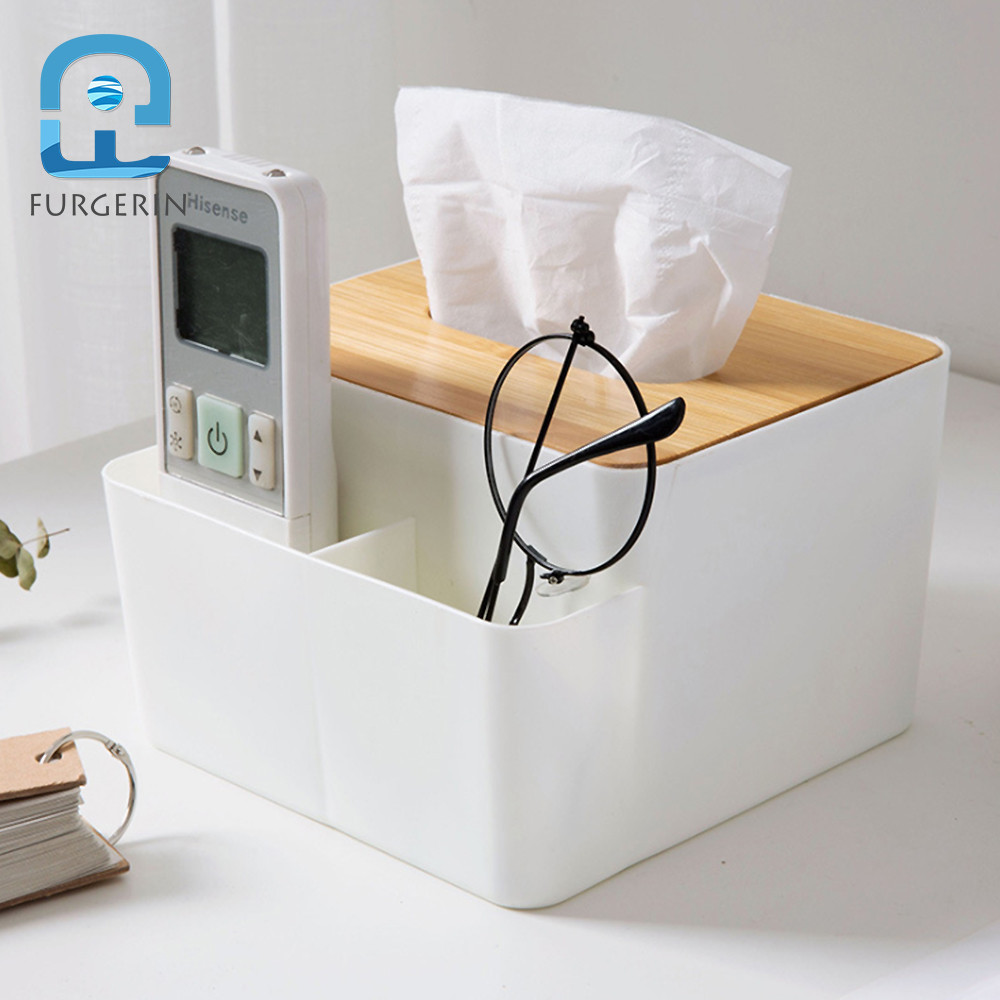 FURGERIN-Plastic Container Tissue Box, Car Tissue Box Cover, Wood ...