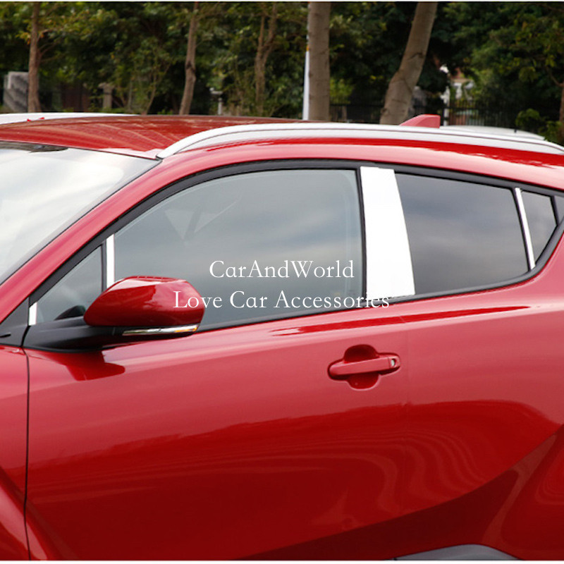 Stainless Steel Center Pillar Cover Car Upper Window Column Trims Frame ...