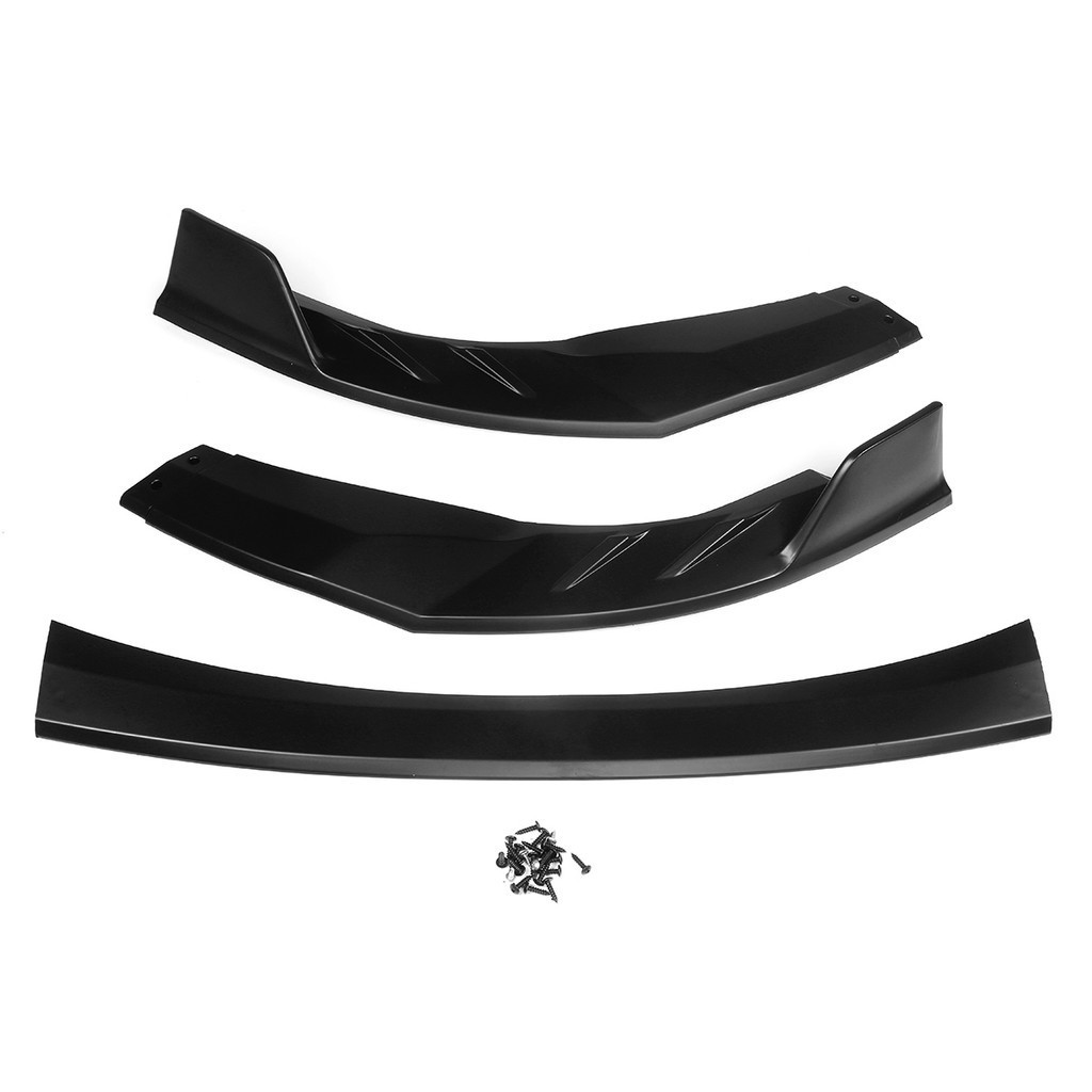 Carbon Fiber Look/Black Car Front Bumper Lip Splitter Guard Spoiler ...