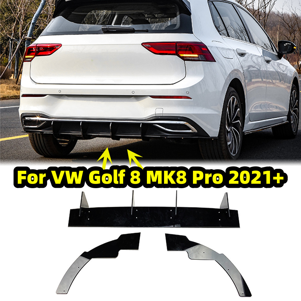 For Volkswagen VW Golf 8 MK8 Pro 2021+ Car Rear Diffuser Bumper Rear ...
