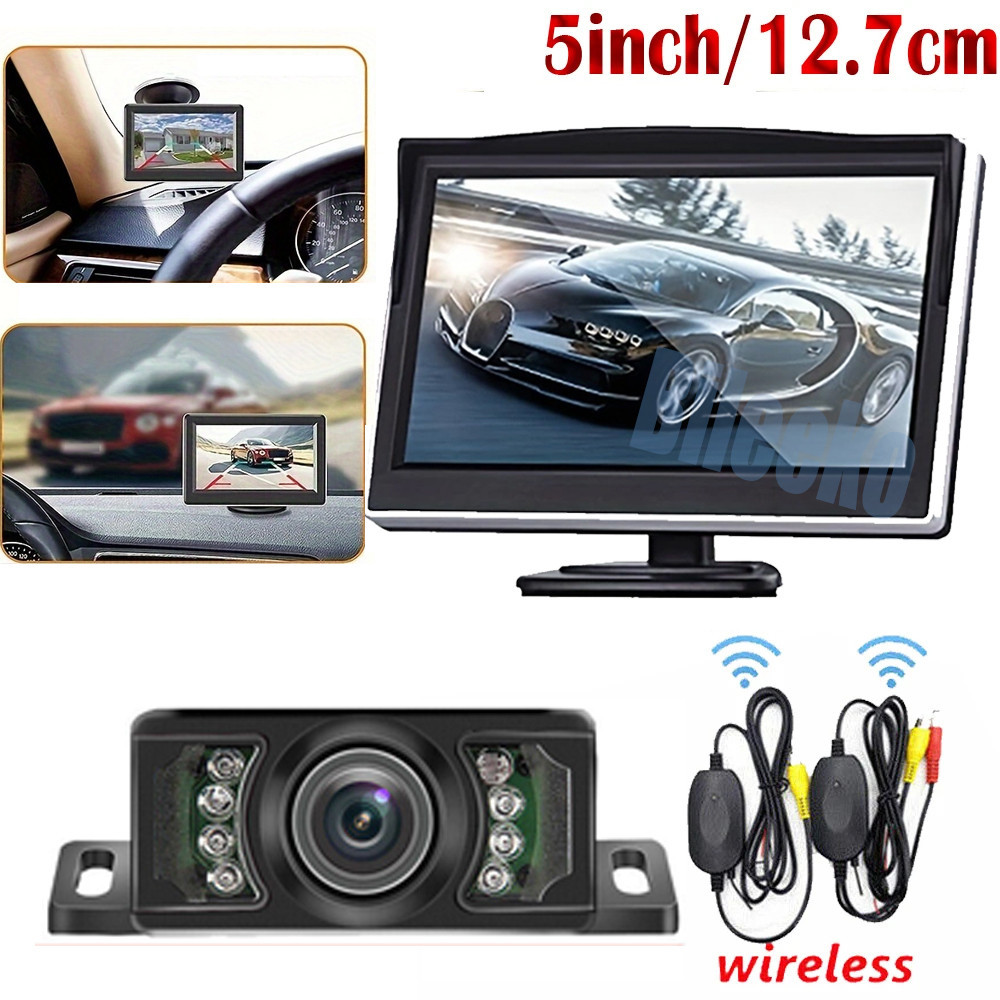 Wireless Car 8led IR 5 inch TFT LCD Screen Car Monitor Display for Rear ...