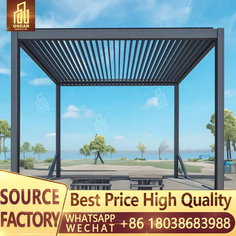 ♝Modern Design Waterproof Gazebo Bioclimatic Louver Roof Outdoor ...