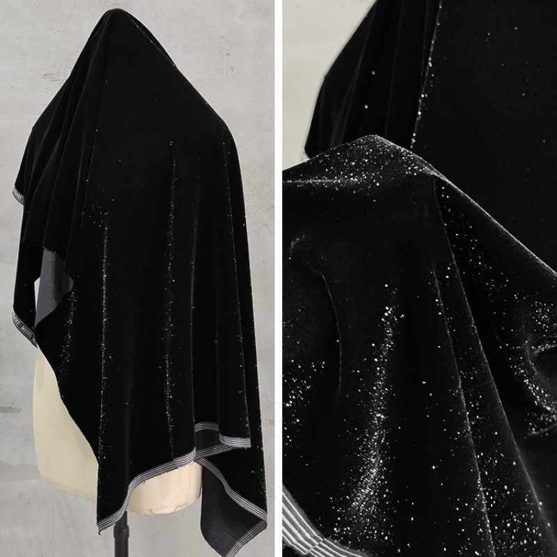 Black Diamond Flash Velvet Fabric Luster for Dress Skirt Wholesale ...
