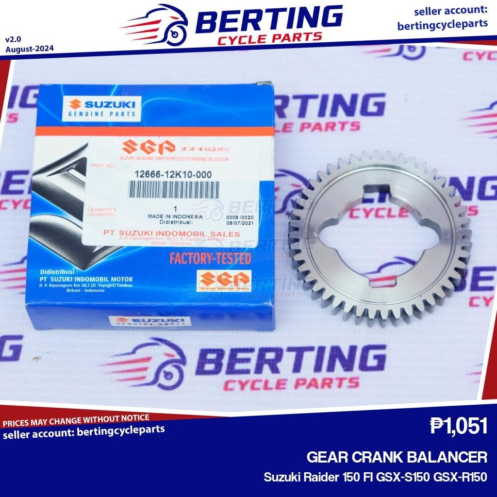 SGP GEAR CRANK BALANCER Suzuki Raider 150 FI GSX-S150 GSX-R150 Genuine ...