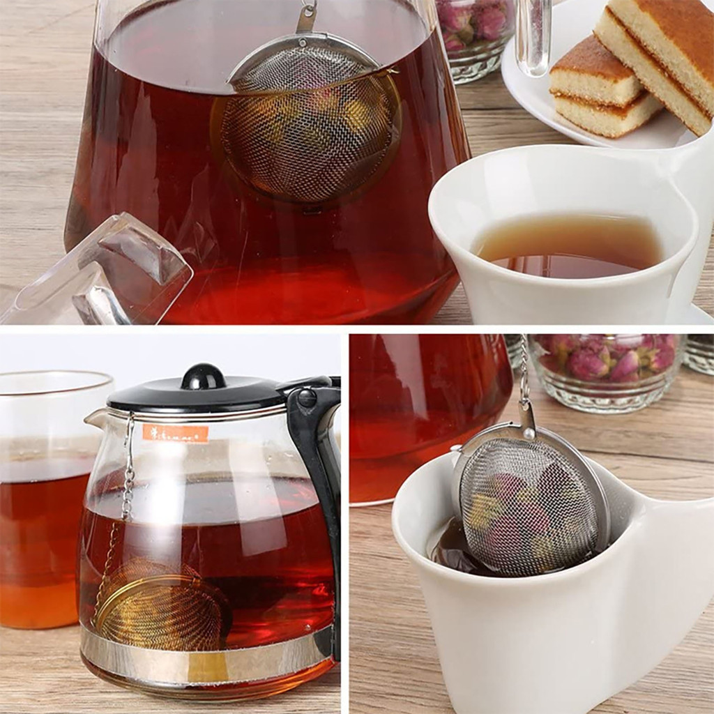 2pcs Stainless Steel Tea Infuser Sphere Mesh Tea Strainer Herb Spice ...