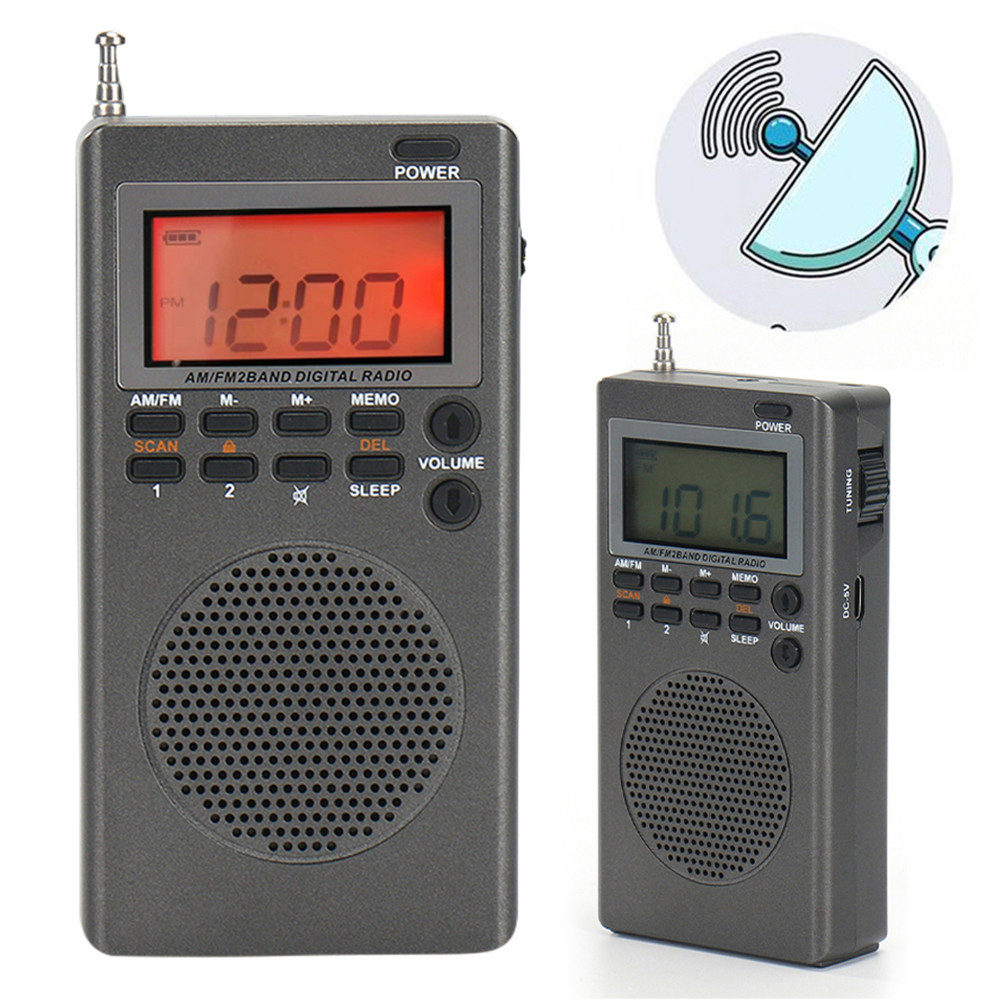☢AM FM Portable Radio Mini Pocket FM AM Radio Backlight HD Display ...
