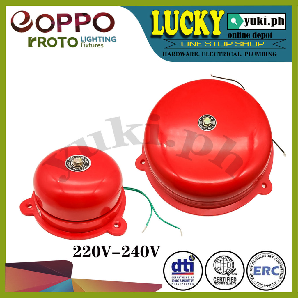EOPPO FIRE ALARM BELL 4inch /6inch/8 inch/10inch/12inch ( 220V-240V ...