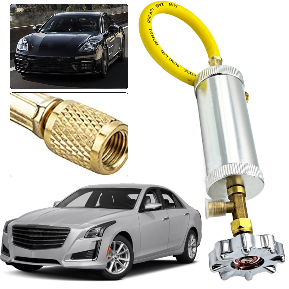 A/C Dye Injector R12R R134A 2Oz Liquid Coolant Filler Tube Refrigerant