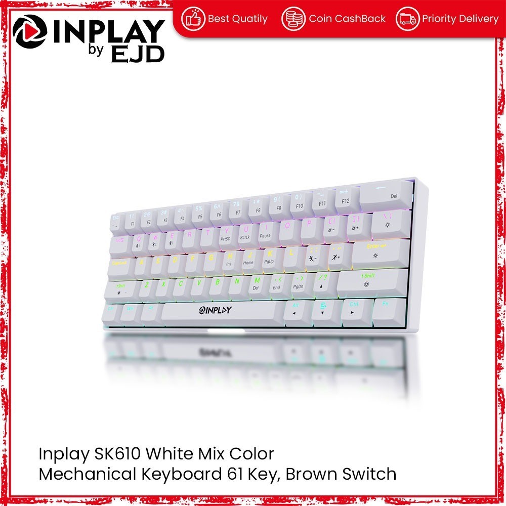 Inplay SK610 Mechanical Keyboard 61 Key, Brown Switch | Inplay by EJD ...