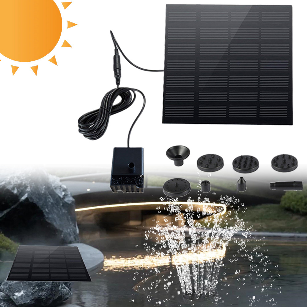 Solar Panel Powered Water Fountain Pool Pond Garden Water Sprinkler ...