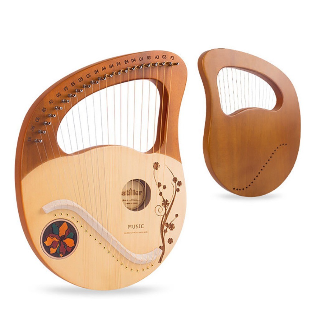 21 Strings Lyre Harp Mahogany Wooden Portable Miniature Harp ...
