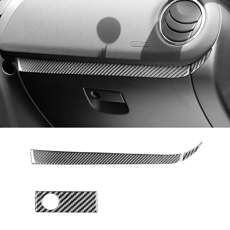 ️3 Piece Carbon Fiber Copilot Storage Box Switch Instrument Panel Trim ...