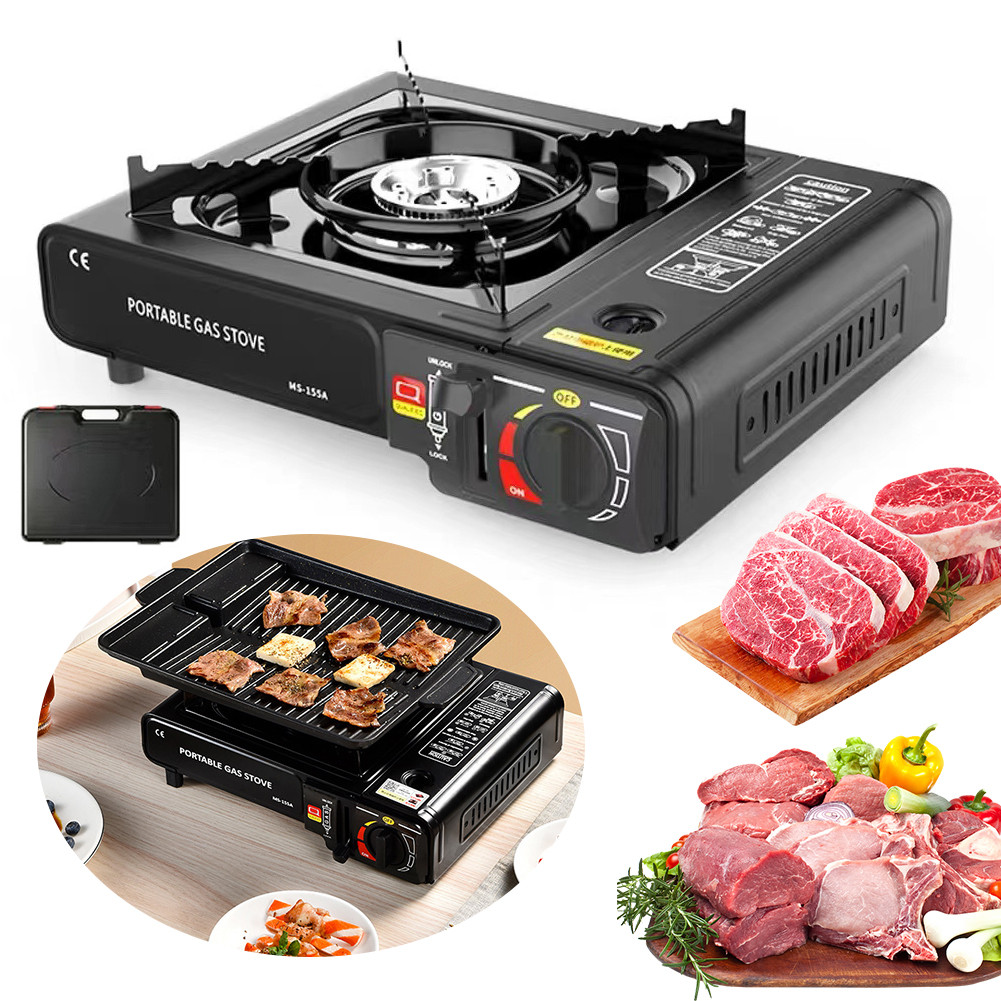 Portable Burner Stove Stainless Steel Outdoor Gas Tank Stove with Carry