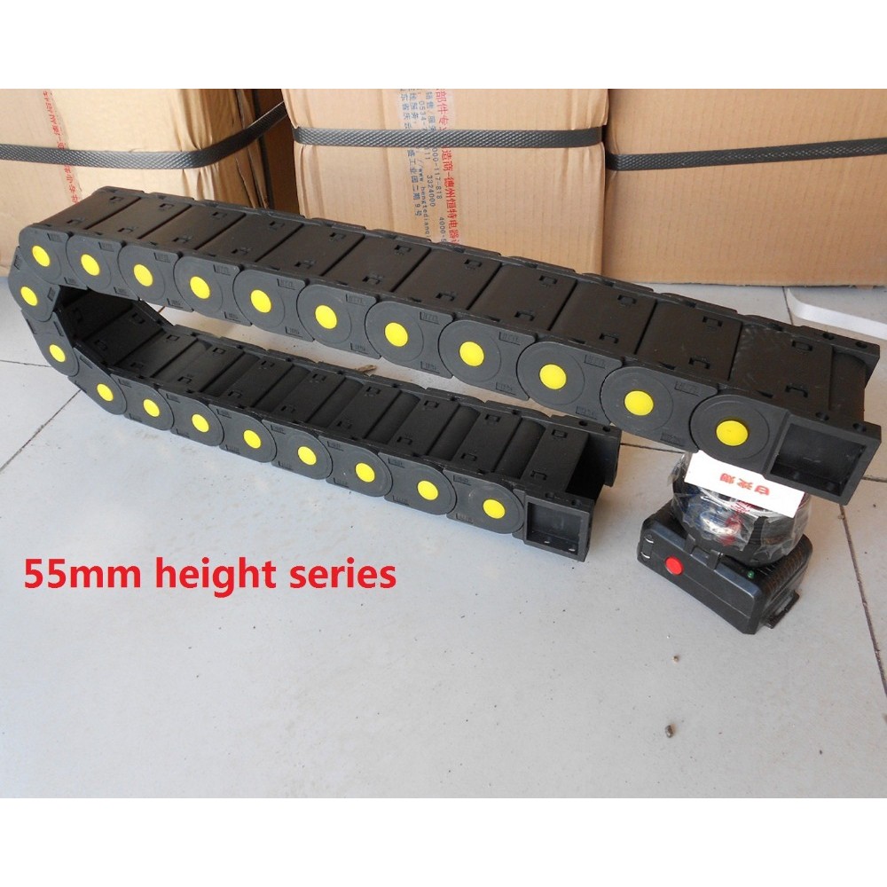 ⋚55X75 mm bridge type Cable drag chain wire carrier with end connectors