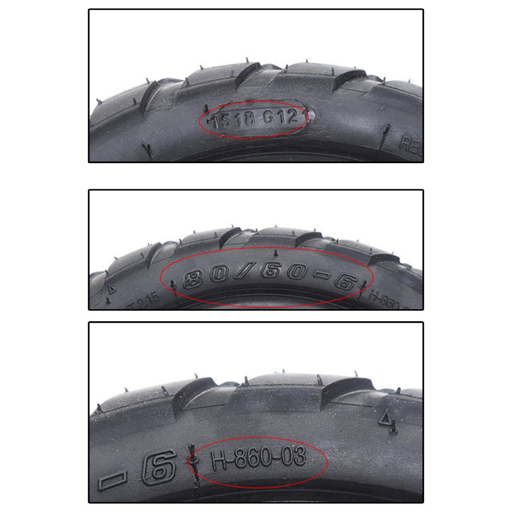 1 Pc Scooter Tire 80/60-6 Tyre Tubeless Practical Tire Off Raod For E ...