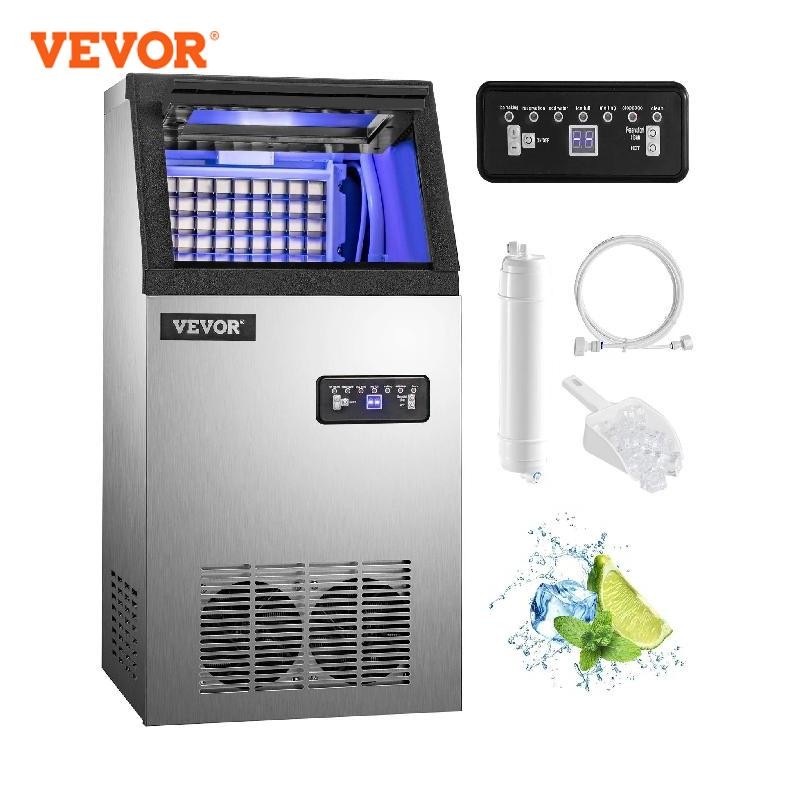 ☭VEVOR 40KG 50KG 60KG 68KG/24H Commercial Ice Maker Ice Cube Machine