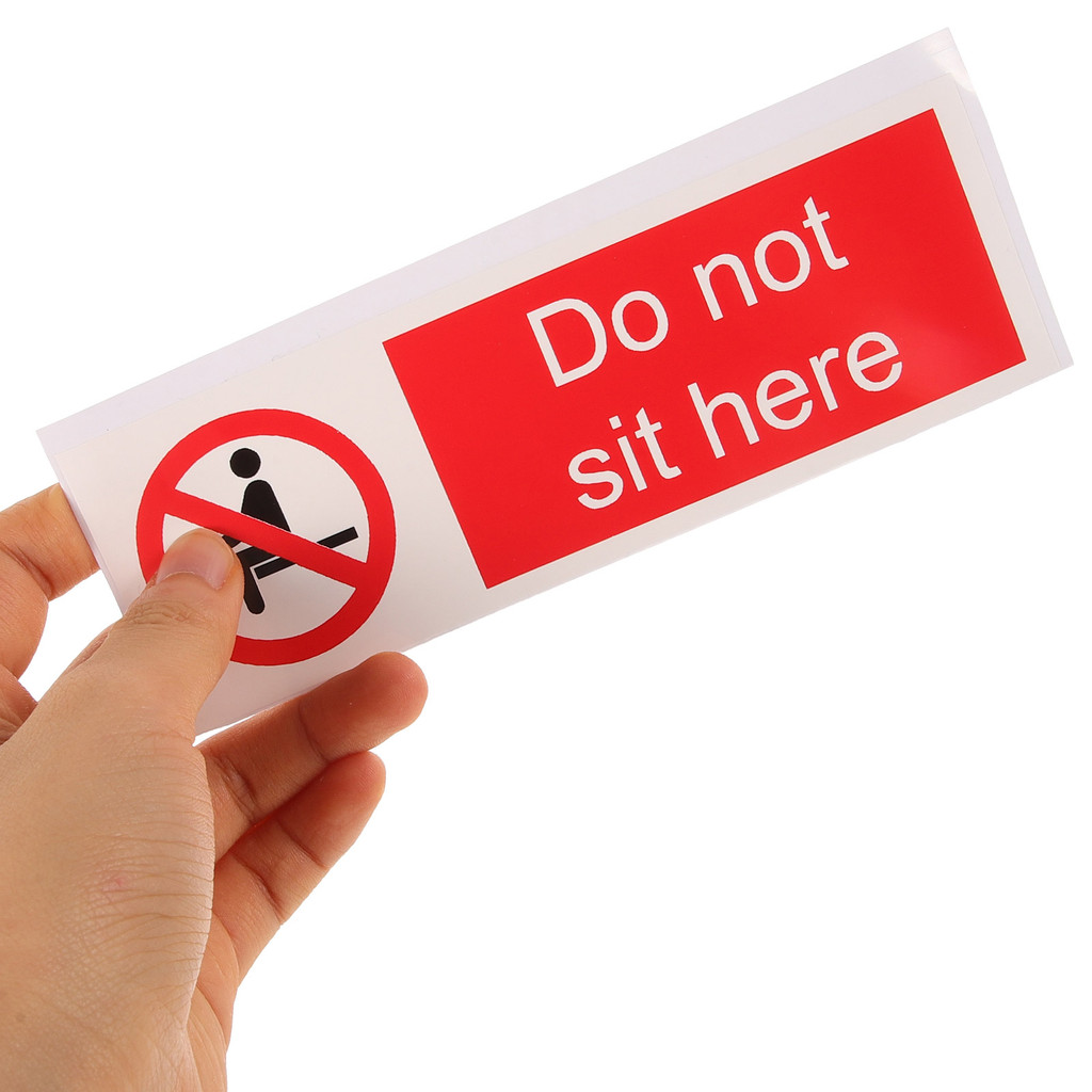 Safety Warning Do Not Sit Here Sign Label Self Adhesive Signs Caution ...