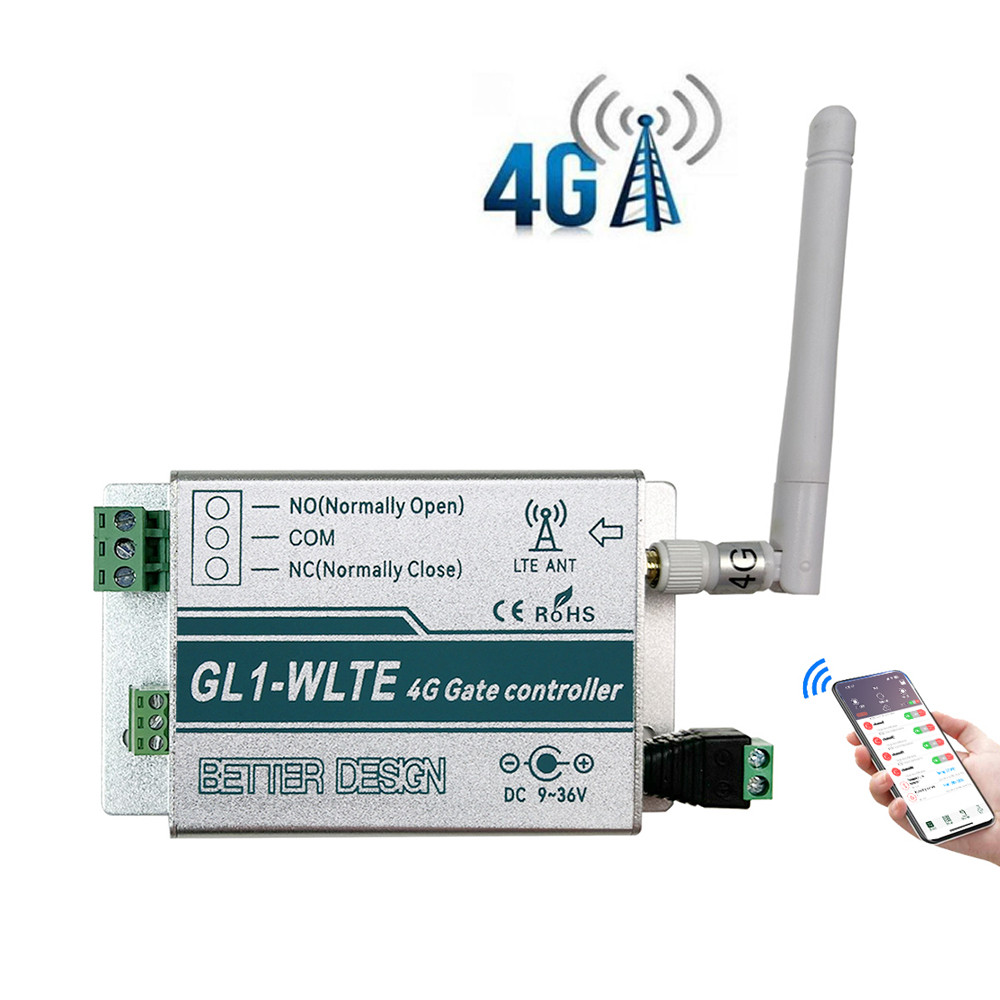 ☪1CH Relay Output 4G LTE Gate Open Switch GL1-WLTE GSM SMS APP Web ...