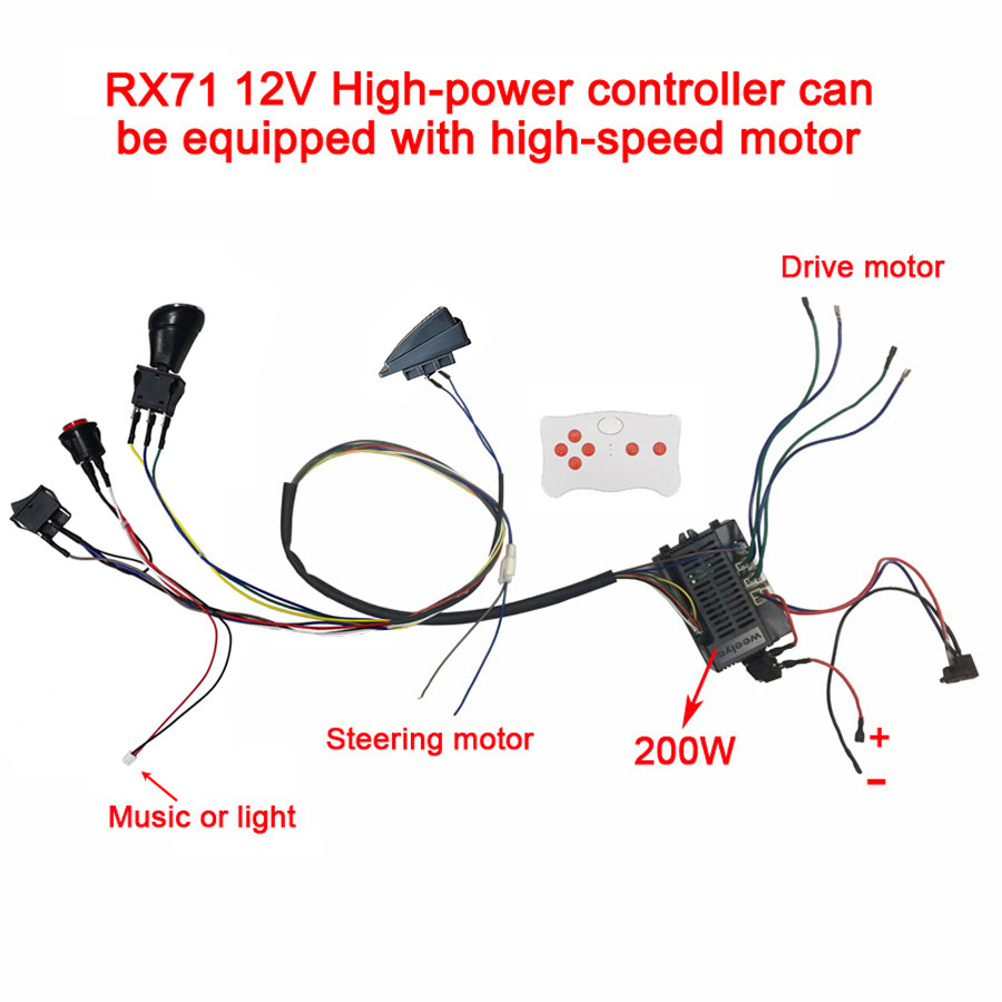 ☄Children electric car DIY modified,Wires and switch kit with 2.4G