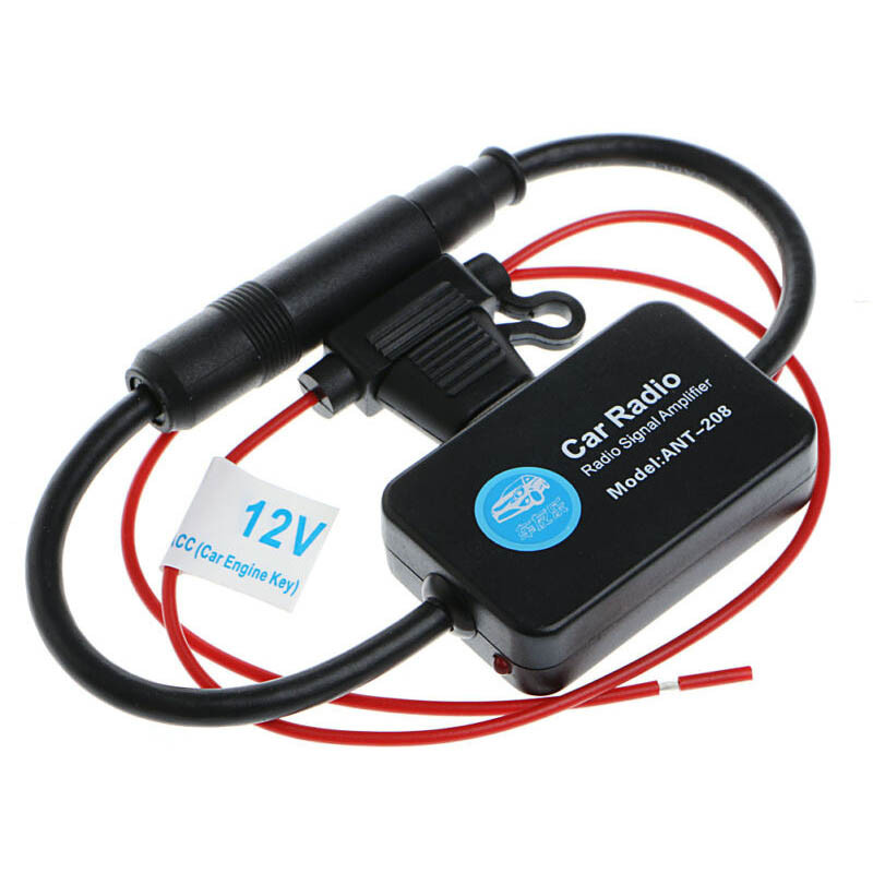☾1Pc Car Antenna Signal Amplifier Universal 12V AM FM Radio Anti