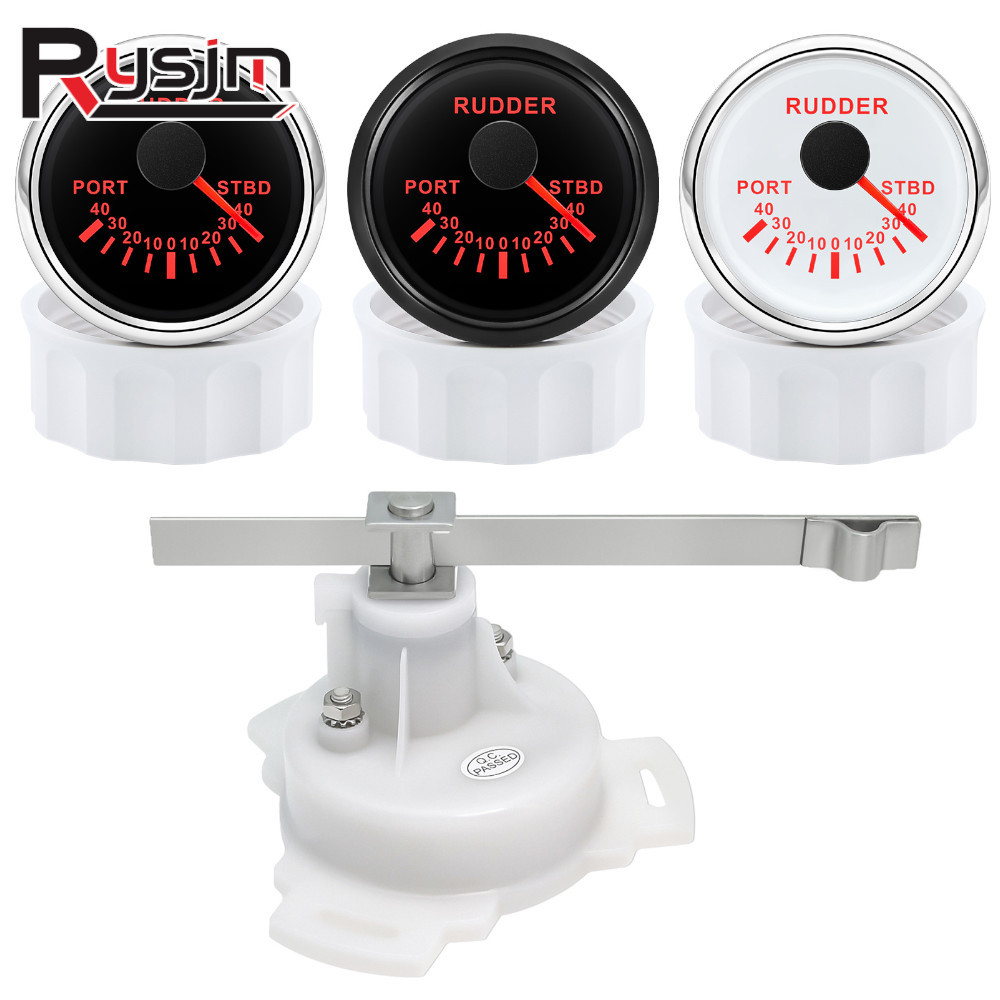 ☟2'' 52mm 7 Color Backlight Marine Boat Rudder Angle Indicator 0-190 ...