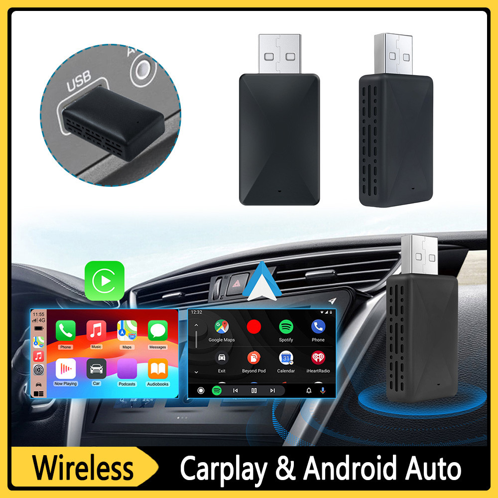 ⊰2 in 1 Android Auto Wireless Adapter CarPlay Smart Dongle 5Ghz WiFi ...